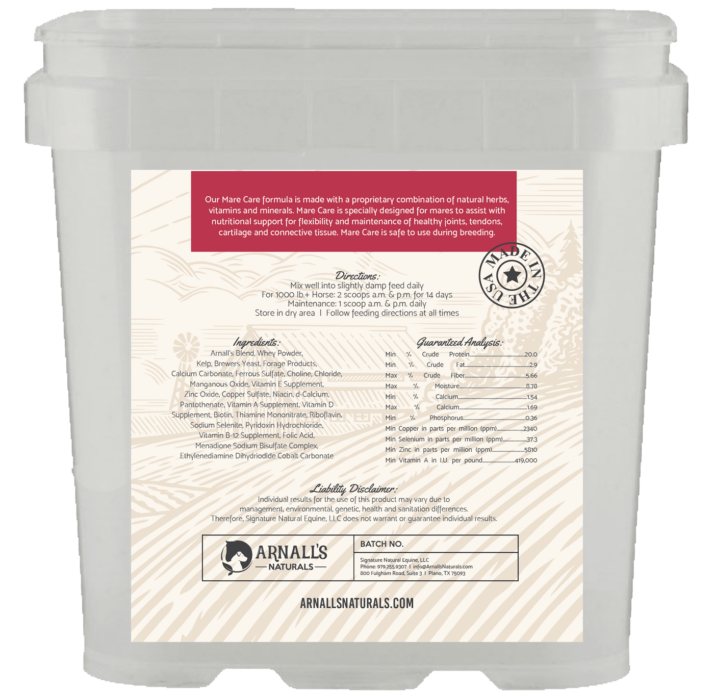 Mare Care: Wellness & Maintenance For Mares - back label